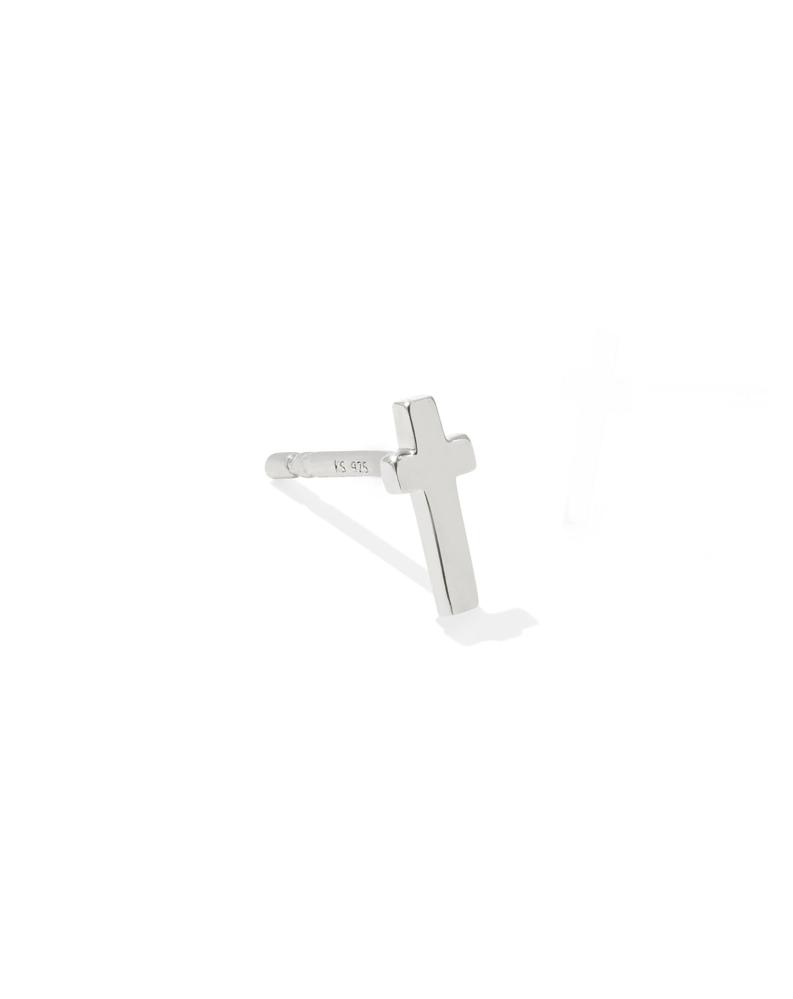 Cross Single Stud Earring in Sterling Silver | Kendra Scott